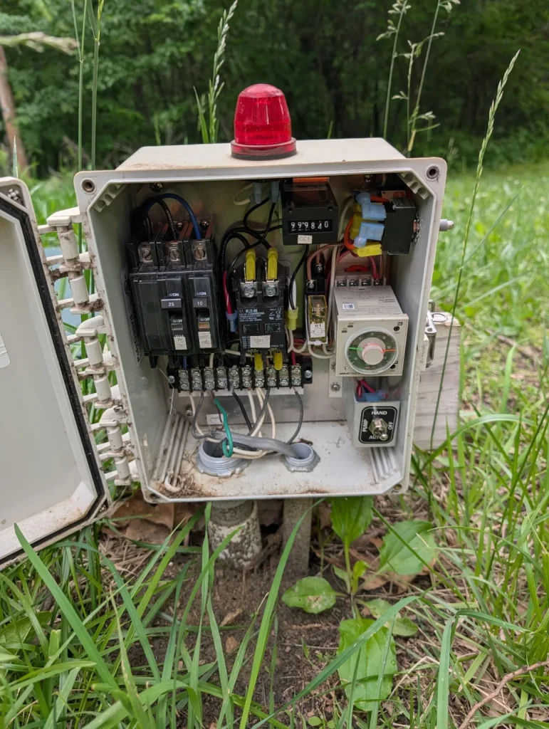 Septic system components and controls on a Digger Dave project in Northwest Missouri